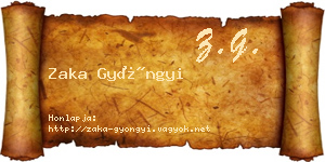 Zaka Gyöngyi névjegykártya