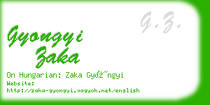 gyongyi zaka business card